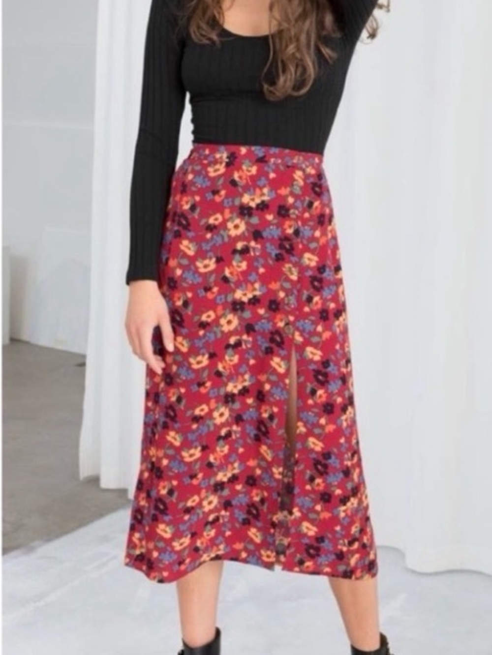 & Other Stories‎ Women’s Floral Midi Skirt Size 6